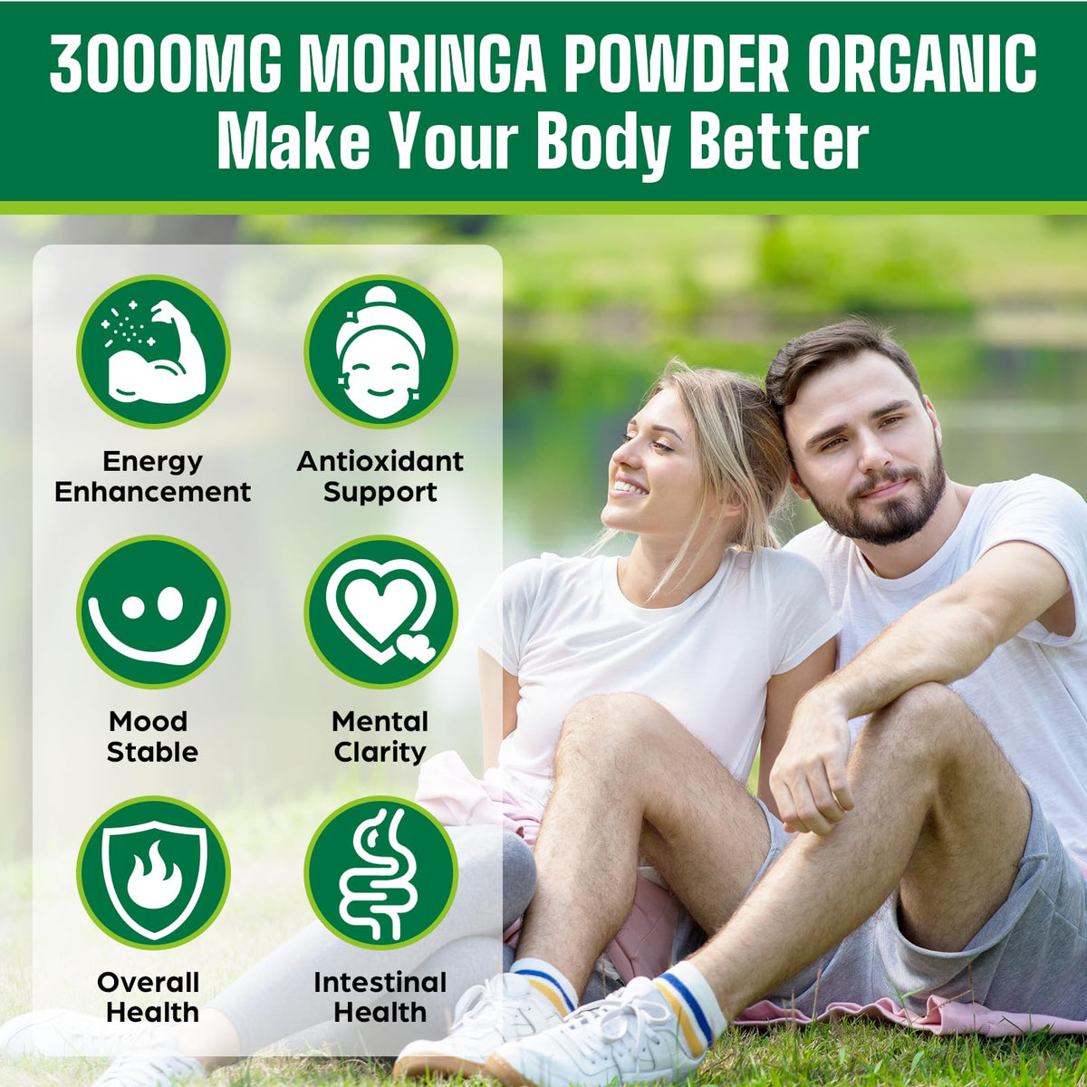 Sachet de poudre de moringa bio Easinloty ouvert
