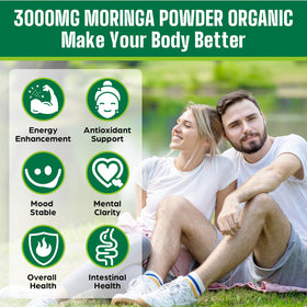 Sachet de poudre de moringa bio Easinloty ouvert