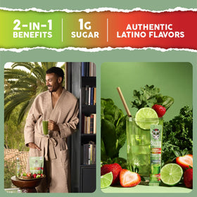 Sachet de poudre de superaliments Taste Salud avec ingrédients visibles