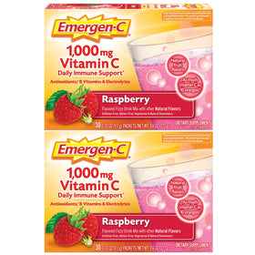 Sachet de poudre de vitamine C Emergen-C goût framboise, 60 sachets