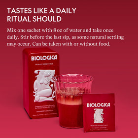 Sachet de poudre multivitamines Biologica avec une cuillère