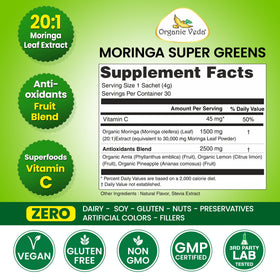 Sachet de poudre Organic Veda Moringa Amla ouvert