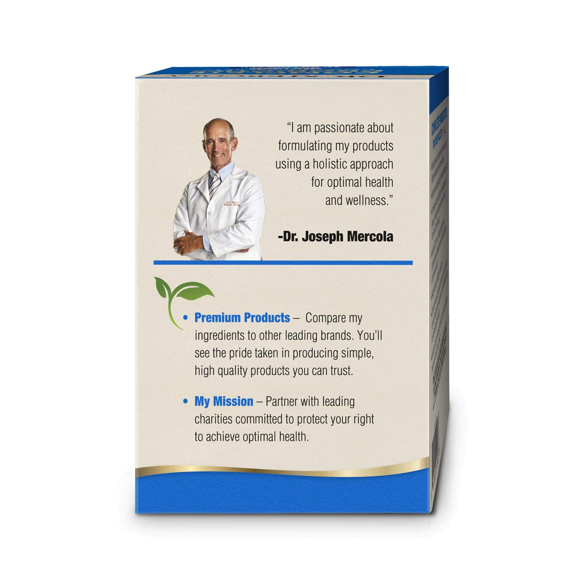 Sachet de probiotiques en poudre Dr. Mercola avec mélange d'eau