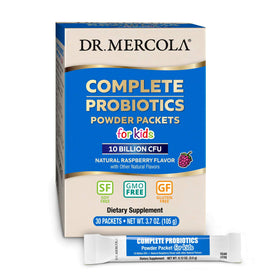 Sachet de probiotiques en poudre Dr. Mercola, goût framboise