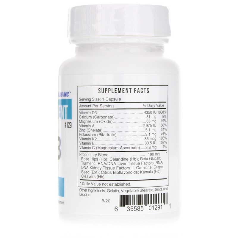 Sachet de Systemic Formulas DV3 BioNutriment ouvert avec capsules
