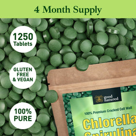 Sachet de tablettes de spiruline et chlorelle Good Natured ouvert