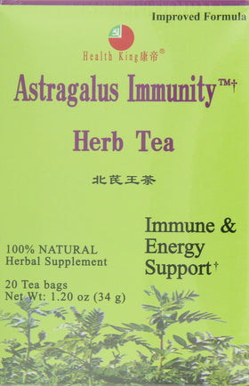 Sachet de thé aux herbes Astragalus de Health King sur fond blanc
