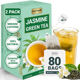 Sachet de thé vert jasmin LeafLea avec un design floral