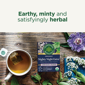 Sachet de Tisane Nighty Night Extra de Traditional Medicinals ouvert