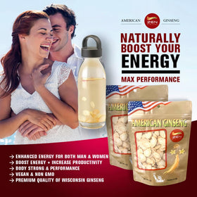 Sachet de tranches de ginseng américain Zen Ginseng ouvert