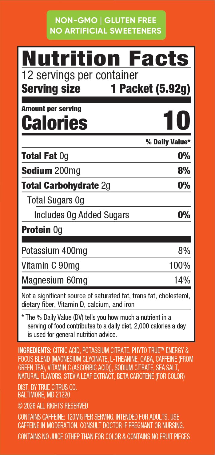 Sachet de True Lemon support Citrus Blast avec électrolytes