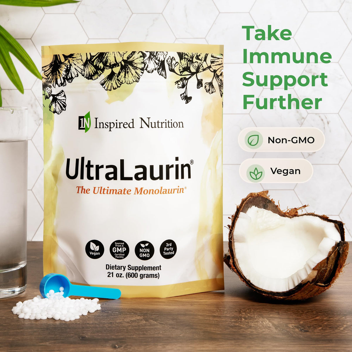 Sachet de UltraLaurin sur une table avec des ingrédients