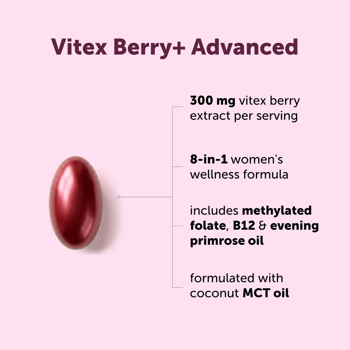 Sachet de Vitex Berry+ Advanced avec étiquette détaillée