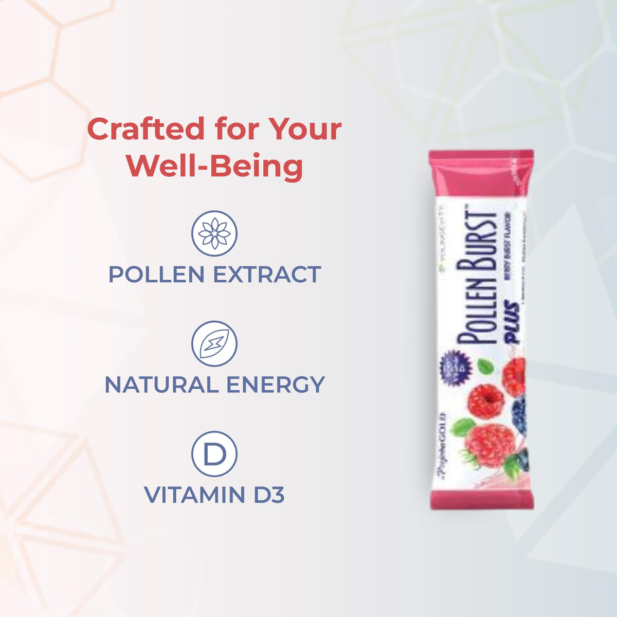 Sachet de Youngevity Pollen Burst Plus Berry ouvert
