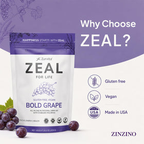 Sachet de Zurvita Zeal for Life sur une table