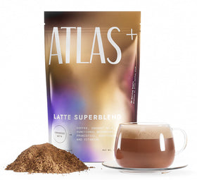 sachet du Latte Superblend d'Atlas avec un design élégant