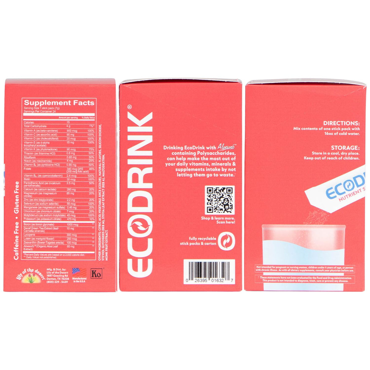 Sachet Eco Drink Électrolytes goût limonade à la fraise