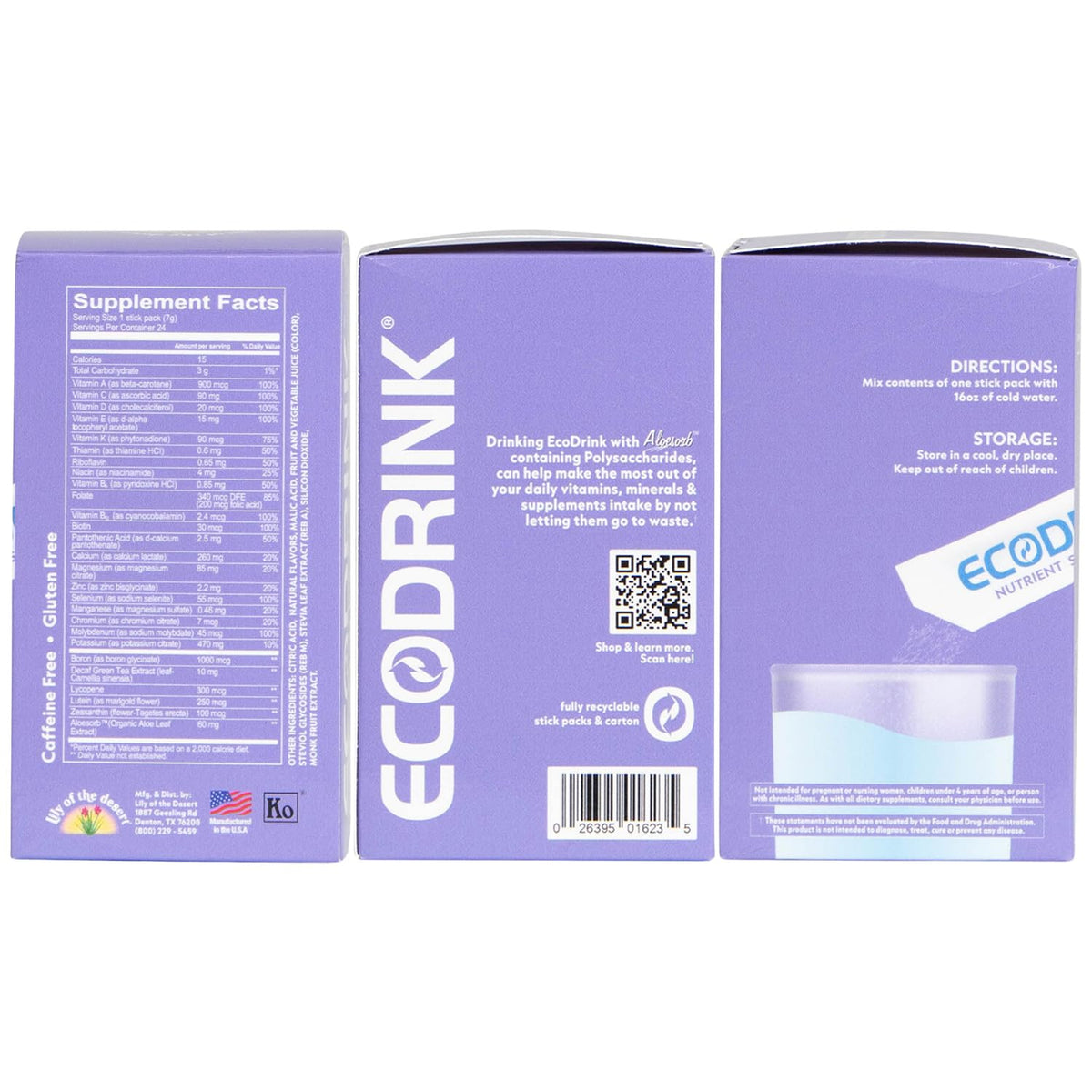 Sachet Eco Drink Électrolytes goût pêche-mangue