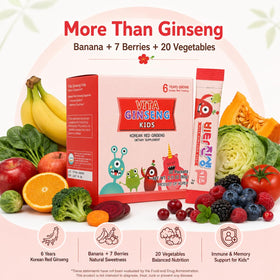 Sachet individuel BTGIN Vita Ginseng Enfants avec mélange de baies et légumes
