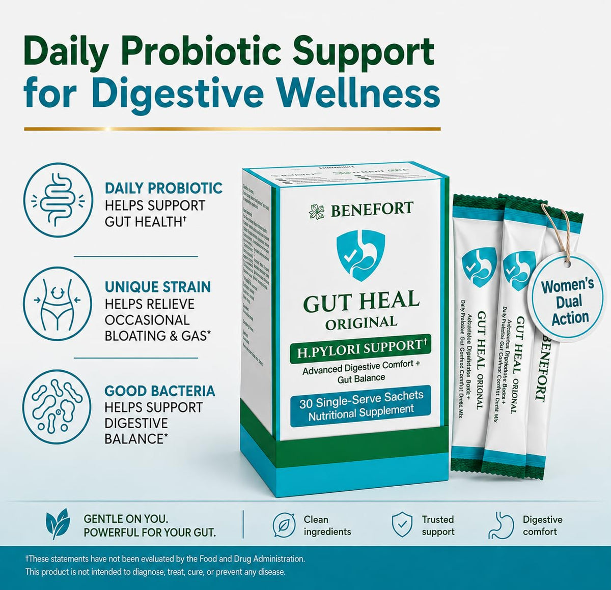 Sachet individuel de probiotique en poudre Benefort