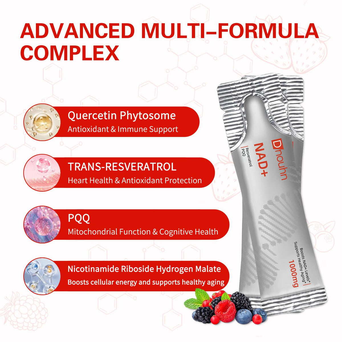 Sachet liquide DNOUHN NAD+ prêt à boire
