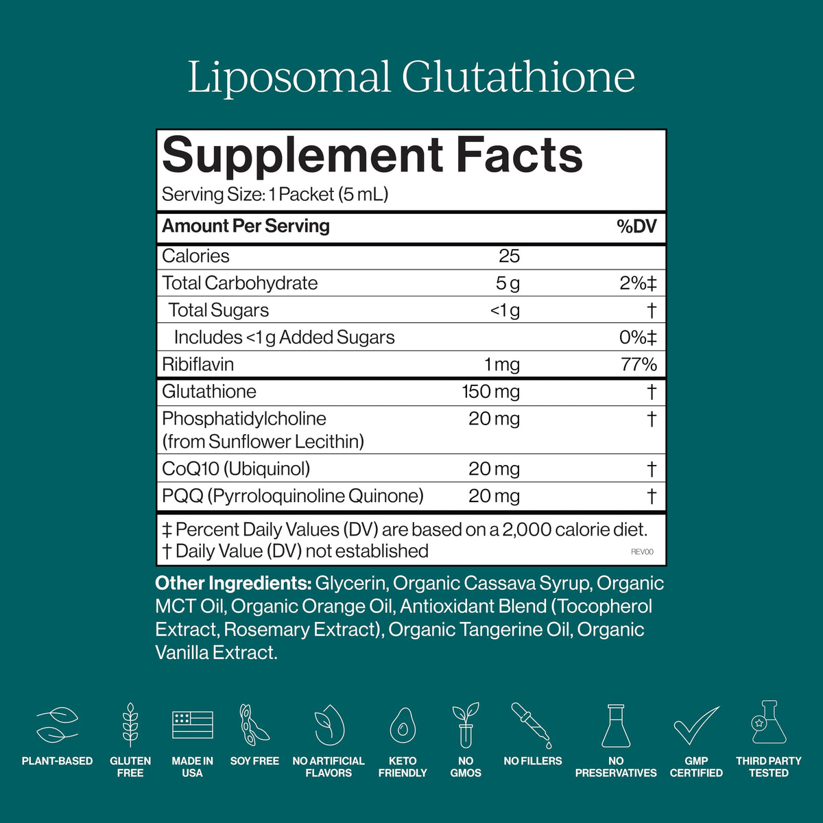 Sachet ouvert de Glutathione Liposomal CYMBIOTIKA prêt à consommer