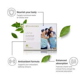 Sachet Pharmanex LifePak ouvert avec contenu visible