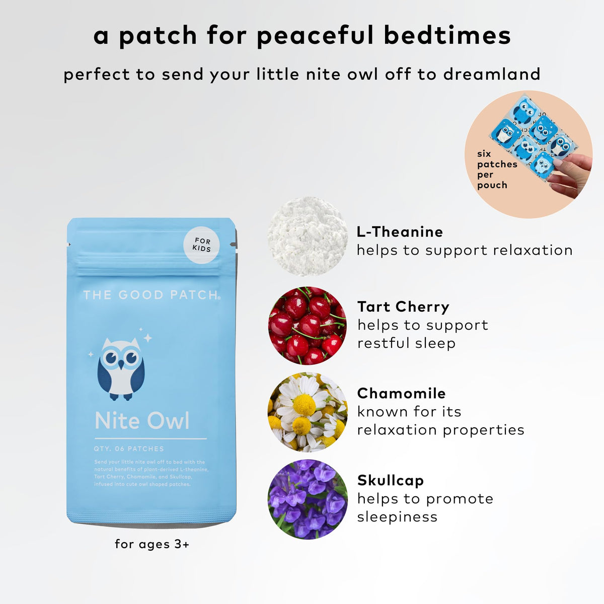 Sachet refermable contenant 6 patches Nite Owl