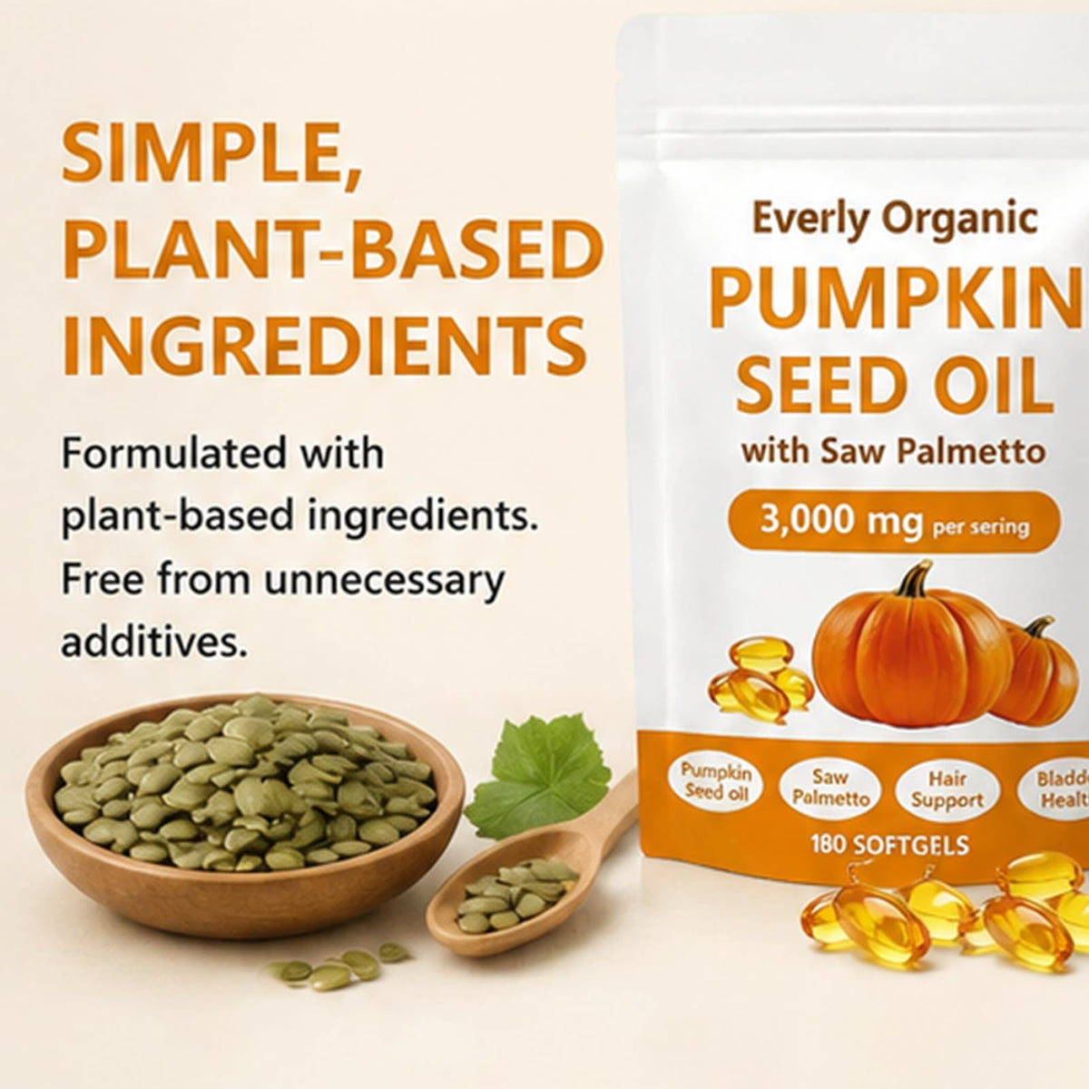 Sachet refermable de l'huile de graines de citrouille Everly Organic