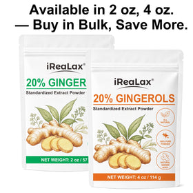 Sachet refermable de poudre d'extrait de gingembre 20% iReaLax