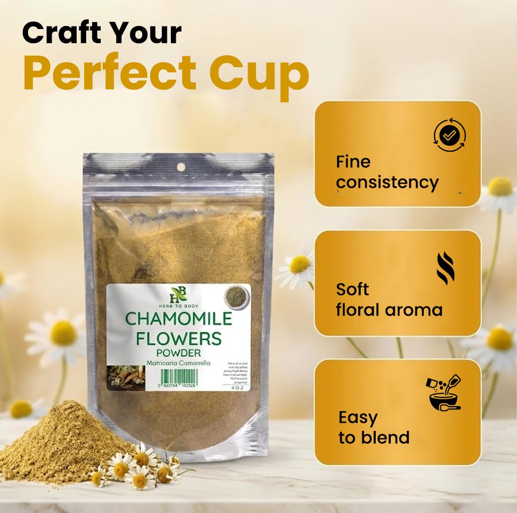 Sachet refermable de poudre de fleurs de camomille Herb To Body