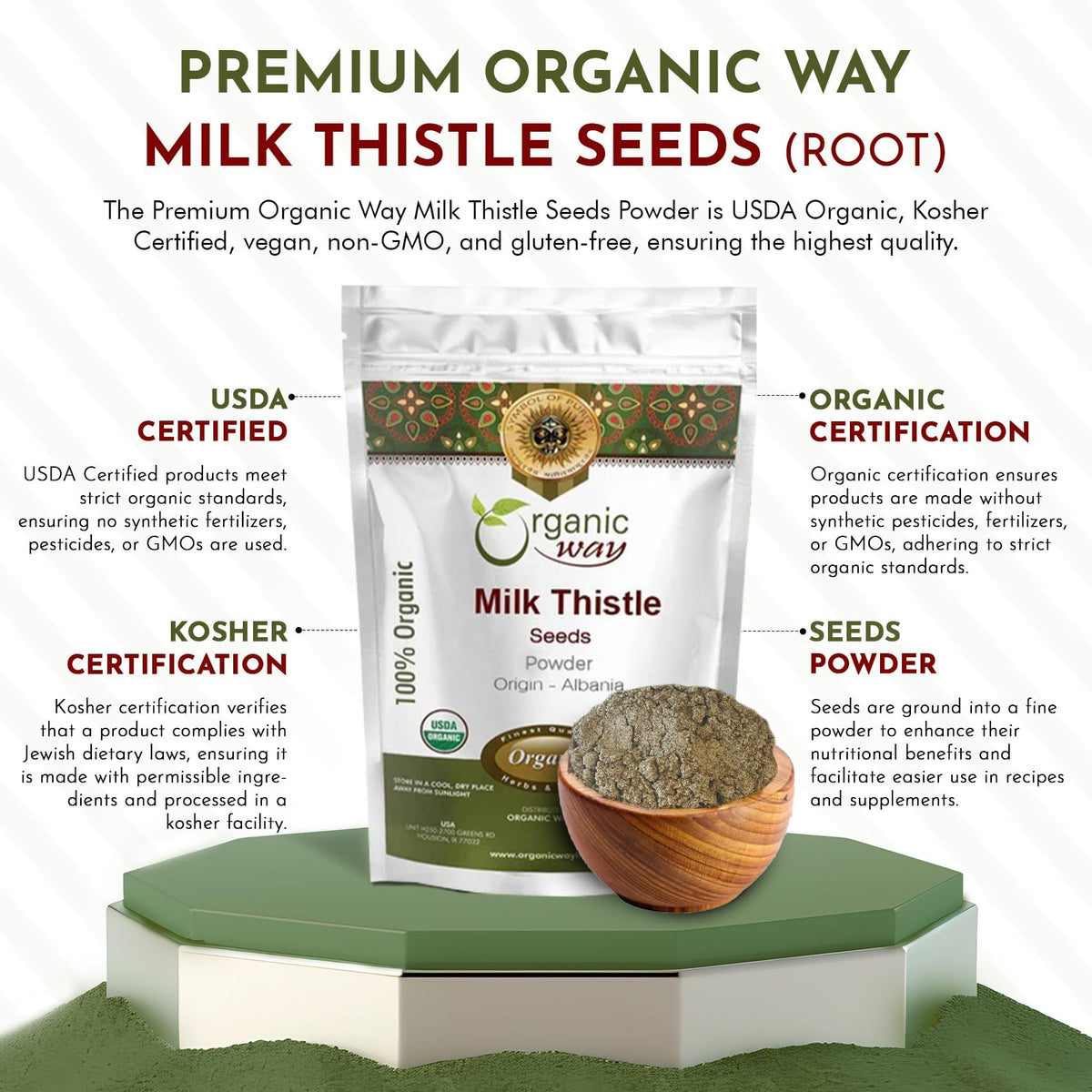 Sachet refermable de poudre de graines de chardon-marie Organic Way
