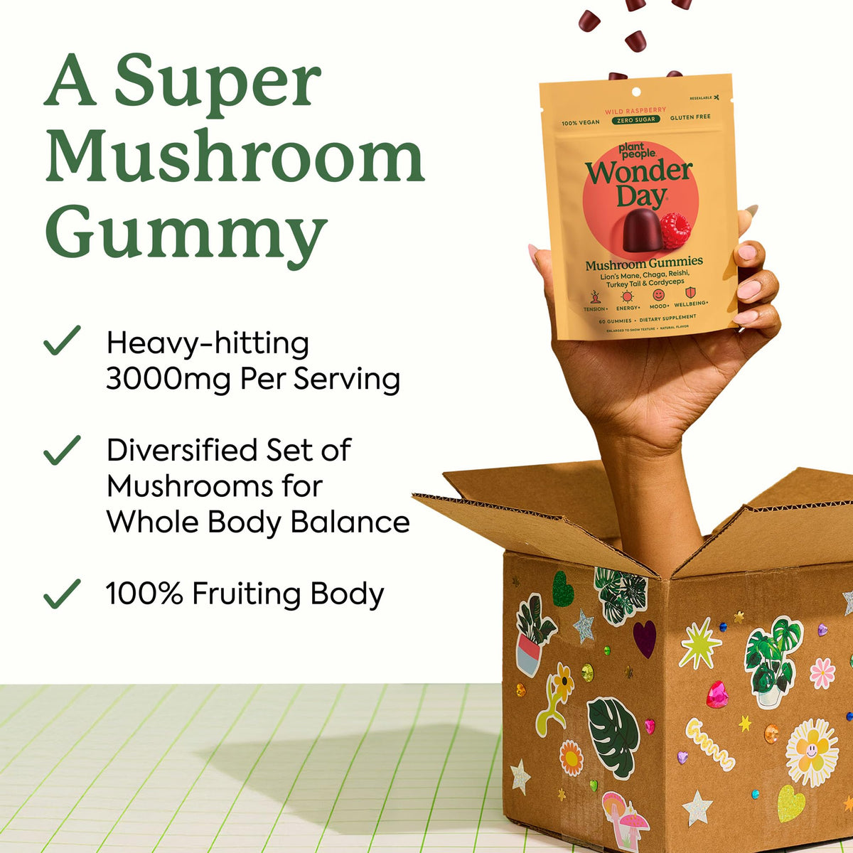 Sachet refermable des gummies de champignons WonderDay