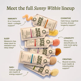 Sachet Sunny Within sur une table avec des fruits