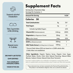 Sachet Undo Gummies avec des ingrédients naturels en arrière-plan