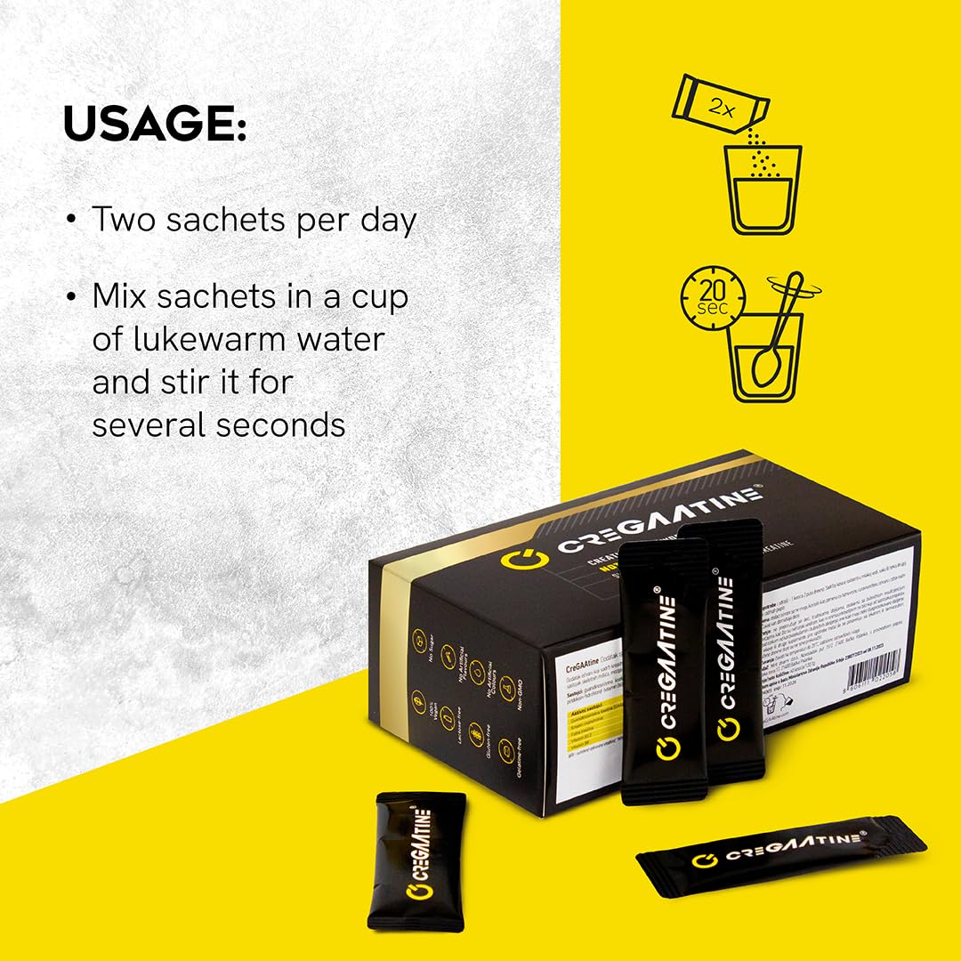 Sachets CreGAAtine sur un fond sportif