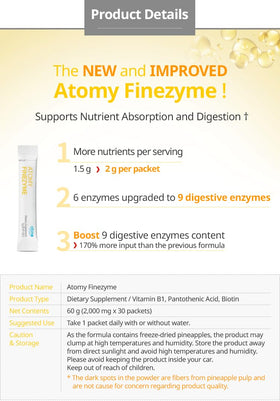 Sachets d'Atomy Finezyme Enzymes Ananas sur une table