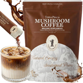 Sachets de café aux champignons TerraPrecis, vue de face