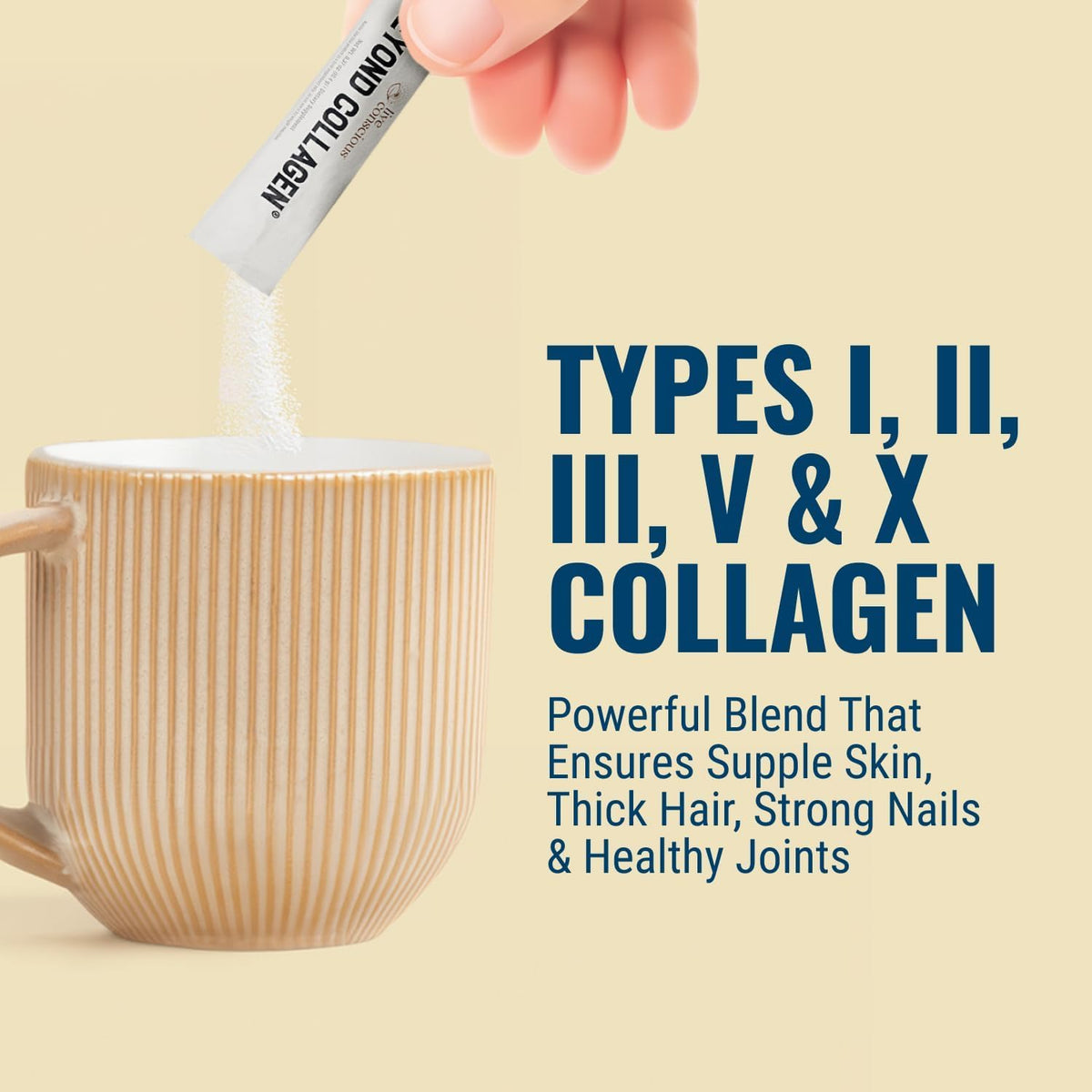 Sachets de collagène hydrolysé Live Conscious avec des ingrédients
