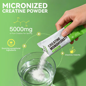 Sachets de créatine monohydrate Nature Whisper avec étiquette