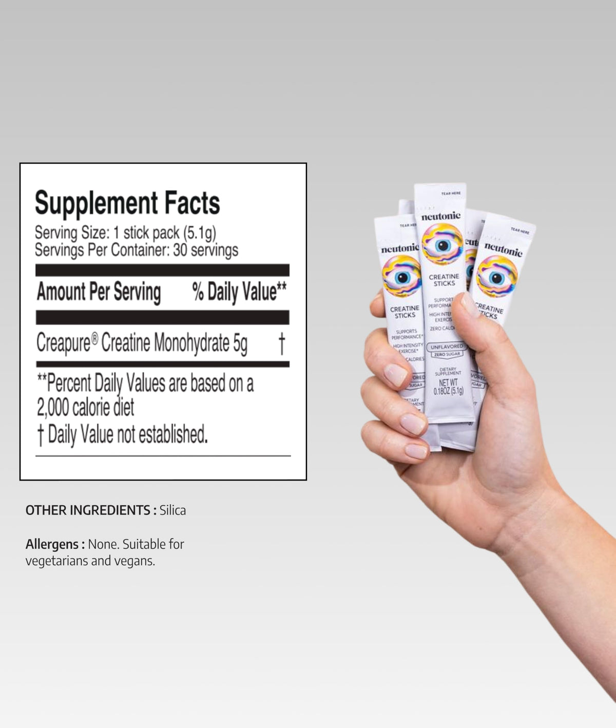 Sachets de créatine Neutonic avec arrière-plan sportif