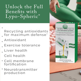Sachets de LivOn Acide Alpha-Lipoïque R-ALA sur un fond neutre