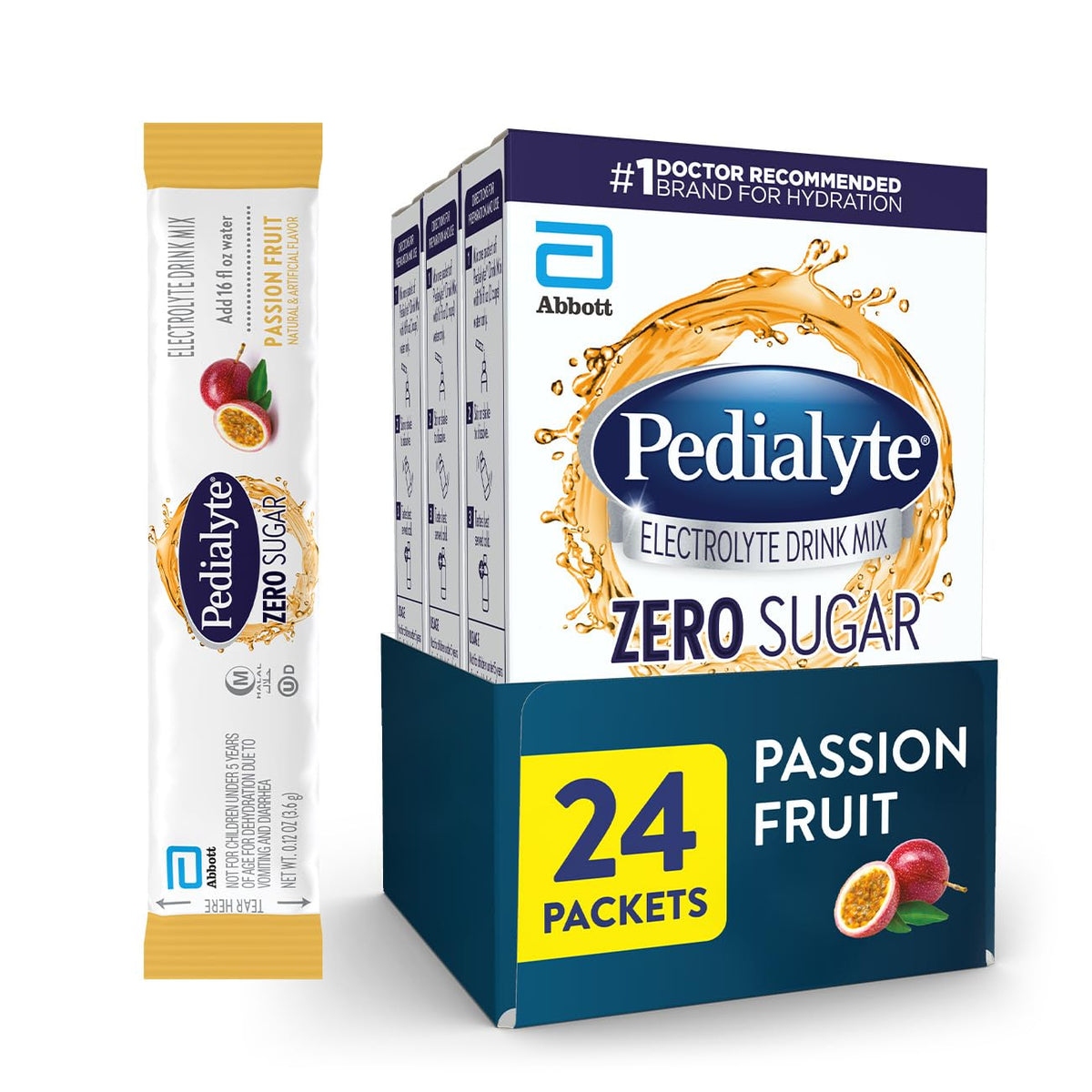 Sachets de mélange de boisson électrolytique Pedialyte saveur fruits de la passion