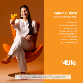Sachets de mélange de boisson orange 4Life sur une table