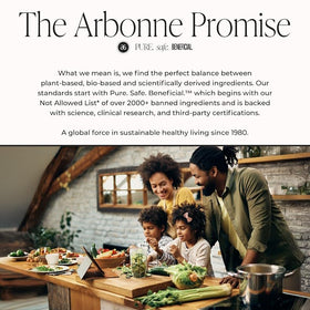 Sachets de mélange probiotique Arbonne GutHealth sur une table