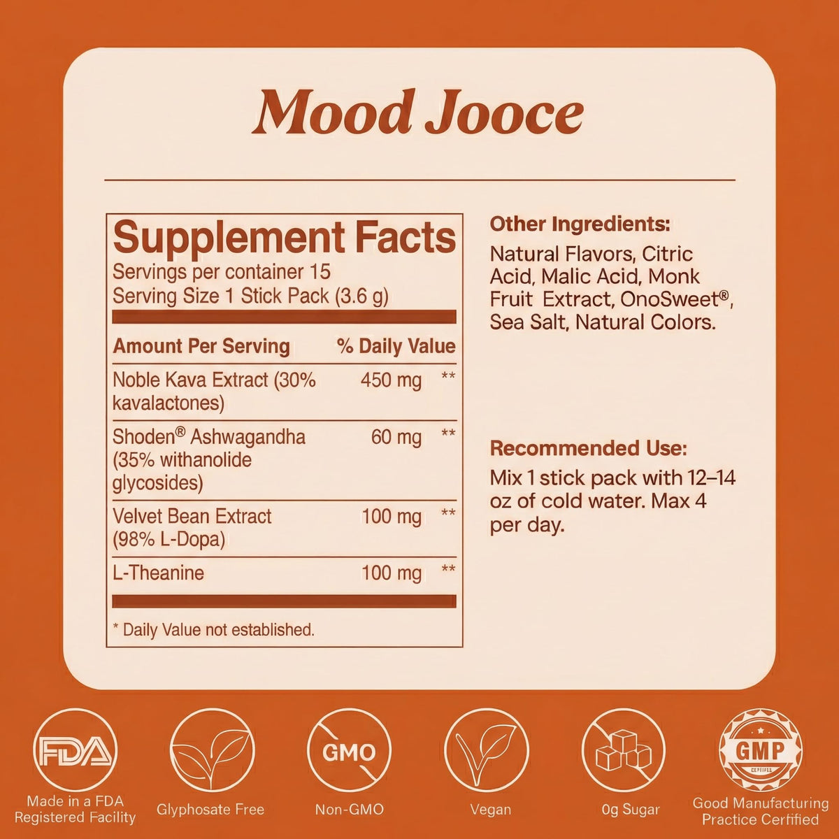 Sachets de Mood Jooce jooce works sur une table