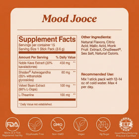 Sachets de Mood Jooce jooce works sur une table