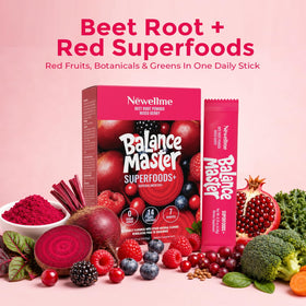 Sachets de poudre de betterave Super Reds sur une table