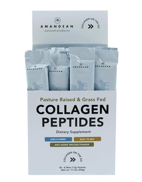 Sachets de poudre de collagène AMANDEAN, 30 portions individuelles