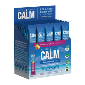 Sachets de poudre de magnésium Natural Vitality CALM au goût framboise-citron